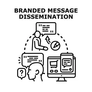Branded message dissemination concept vector illustration Stock Illustration