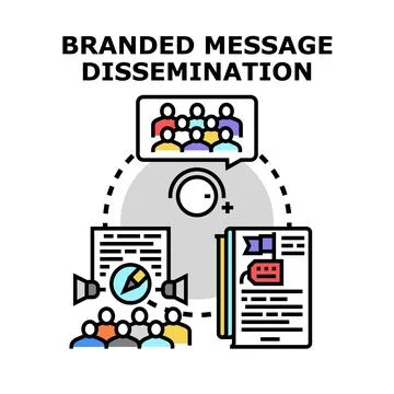 Branded message dissemination concept vector illustration Stock Illustration