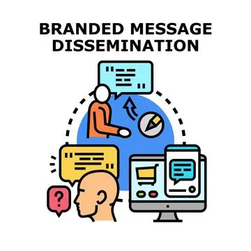 Branded message dissemination concept vector illustration Stock Illustration