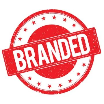 BRANDED stamp sign red Stock Illustration