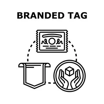 Branded tag identifying product value guarantee concept Stock Illustration