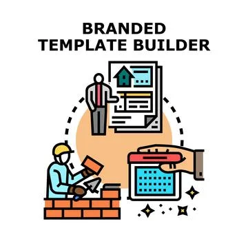 Branded template builder creating structure and planning development Stock Illustration