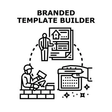 Branded template builder creating structure and planning development Stock Illustration