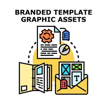Branded template graphic assets concept illustration Stock Illustration