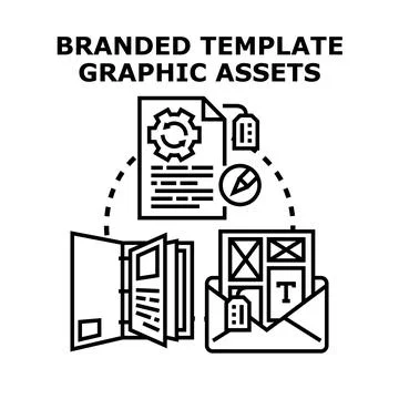 Branded template graphic assets concept illustration Stock Illustration