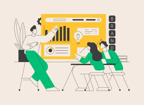 Branded workshop abstract concept vector illustration. Stock Illustration
