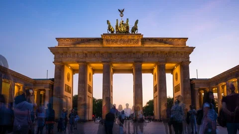 Brandenburg Gate Berlin - 4K Time Lapse Video Stock Footage 90444994