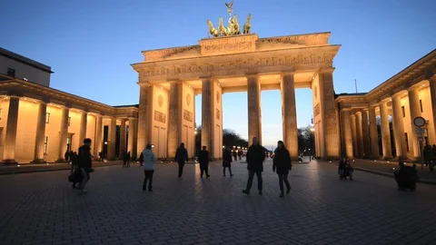 Brandenburg Gate In Berlin At Dusk Stock Footage 73749536
