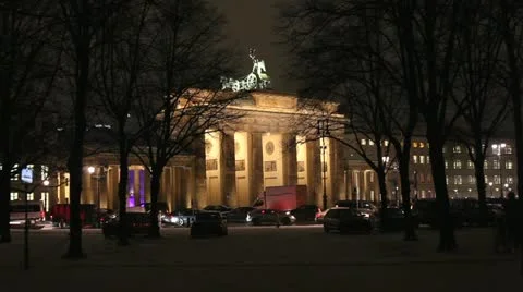 Brandenburg Gate in Berlin Stock Footage 20448578