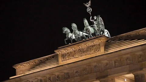 Brandenburg Gate in Berlin Stock Footage 103058255