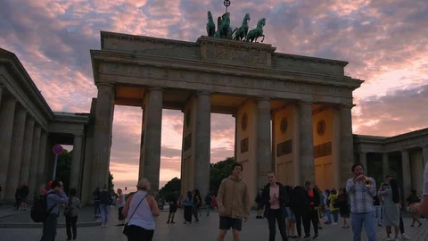 The Brandenburg Gate in Berlin, Germany. Stock Footage 79535225