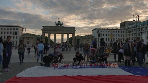 The Brandenburg Gate in Berlin, Germany. Stock Footage 79535337