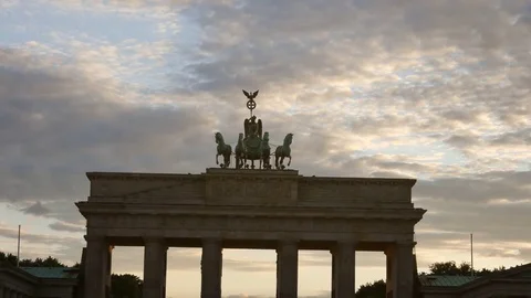 The Brandenburg Gate in Berlin, Germany. Stock Footage 79535402
