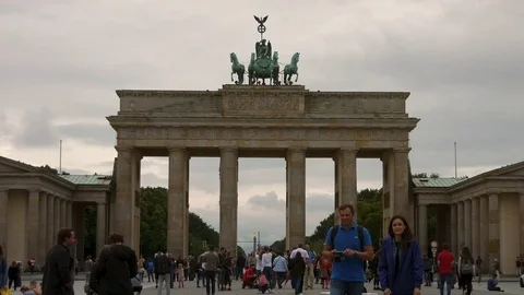 The Brandenburg Gate in Berlin, Germany. Stock Footage 79535493