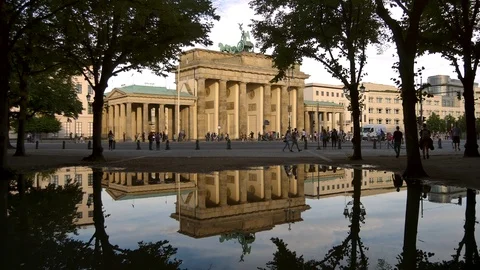 The Brandenburg Gate in Berlin, Germany. Stock Footage 79535690