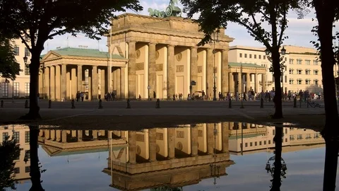 The Brandenburg Gate in Berlin, Germany. Stock Footage 79535736