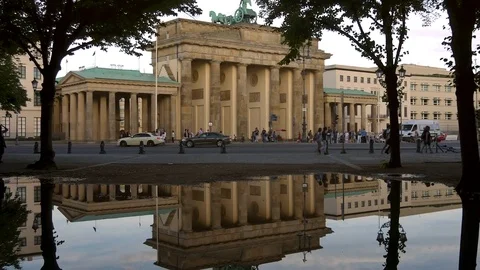 The Brandenburg Gate in Berlin, Germany. Stock Footage 79535759