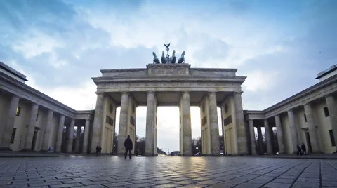 Brandenburg Gate in Berlin, Germany (Time Lapse) Stock Footage 47821007