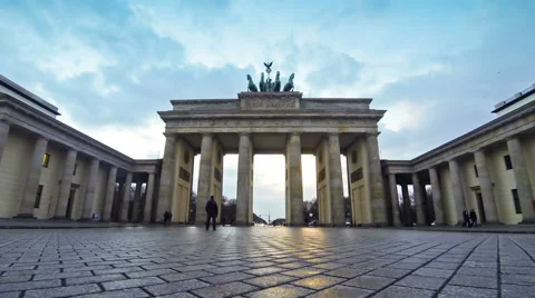 Brandenburg Gate in Berlin, Germany (Time Lapse) Stock Footage 67577296