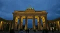 Brandenburg gate in Berlin timelapse from dusk until night HD Footage