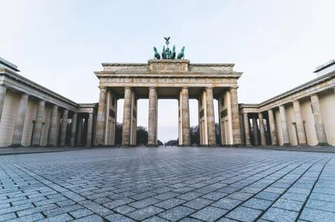 Brandenburg gate front view Stock Photos