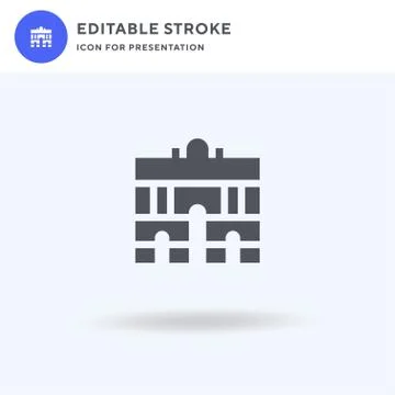 Brandenburg Gate icon vector, filled flat sign, solid pictogram isolated on w 스톡 일러스트