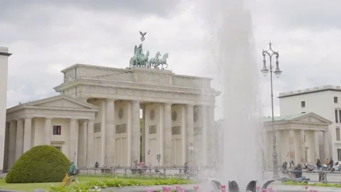 The Brandenburg Gate medium shot in Berlin, Germany Stock Footage 158070184