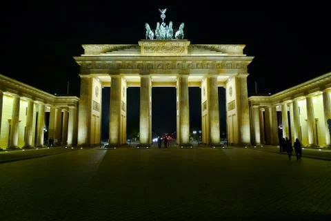 Brandenburg gate at night Stock Photos