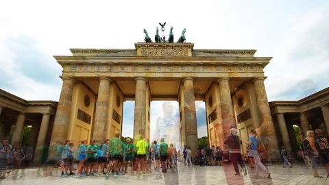 Brandenburg Gate in Summer Time Lapse Video stock 79621890