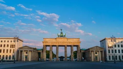 Brandenburg Gate at Sunrise. Berlin, Germany. Stock Photos