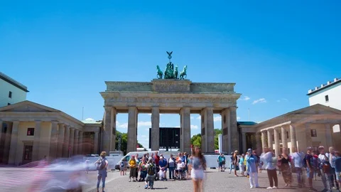 The Brandenburg Gate, Time-lapse Stock Footage 92613751