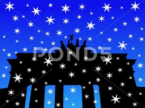 Brandenburg gate in winter Stock Illustration