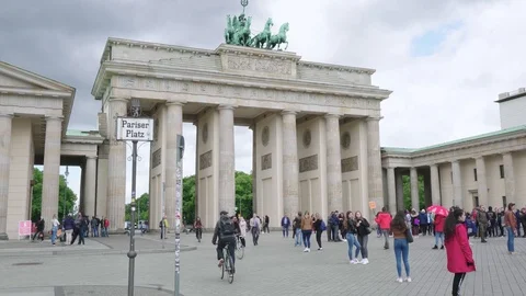 Brandenburger Gate in Berlin Stock Footage