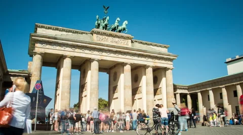Brandenburger Tor, Pariser Platz, Berlin, time lapse Stock Footage 64990669