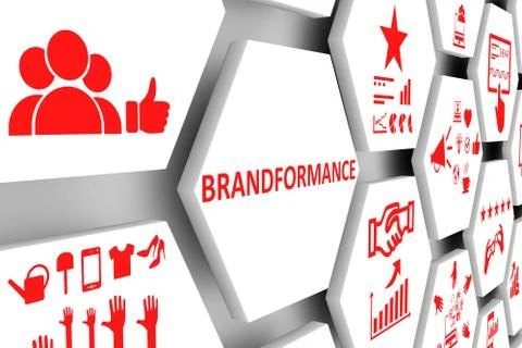 BRANDFORMANCE concept cell background 3d illustration Stock Illustration