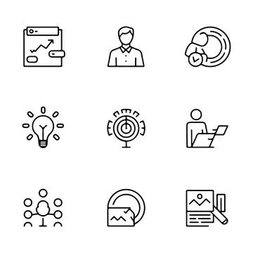 Branding and Strategy Icons. Stock Illustration