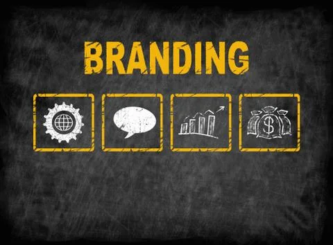 Branding concept. Chalk board Background Stock Illustration