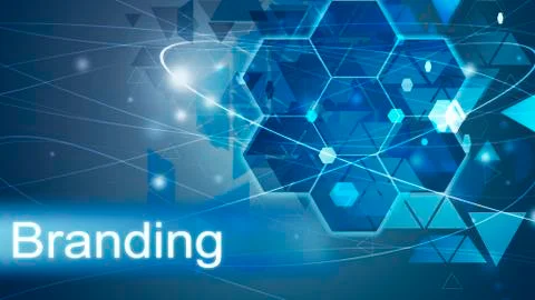 Branding concept, Innovation Computer Data Technology, background blue Illustrazione stock