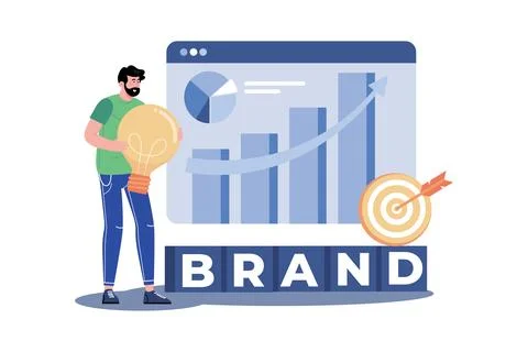 A Branding Expert Develops A Brand Strategy Illustrazione stock