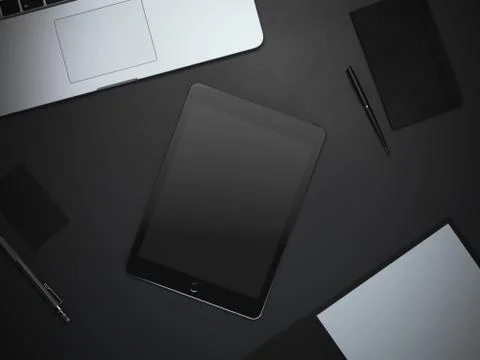 Branding mockup with tablet Stock-Illustration