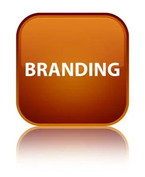 Branding special brown square button Stock Illustration