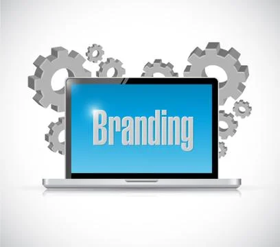Branding technology computer sign concept Stock Illustration