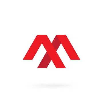 Branding Unique Modern Creative Red  M Letter Logo Design Icon Vector Illustrazione stock