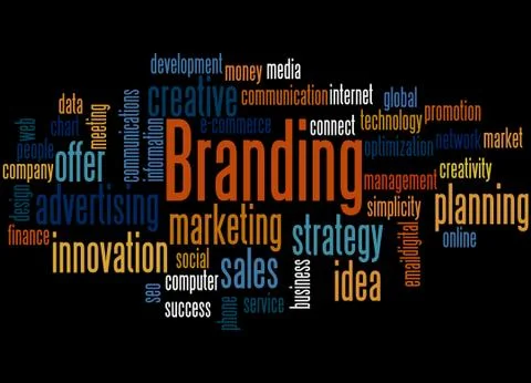 Branding, word cloud concept Illustrazione stock