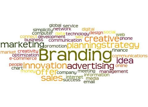 Branding, word cloud concept Illustrazione stock