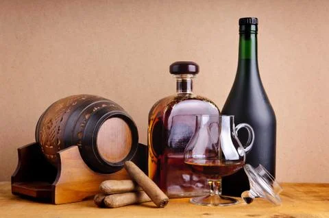 Brandy and cigars Foto stock