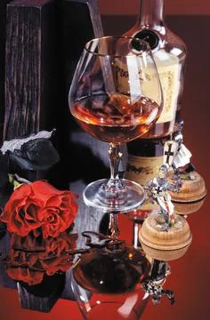 Brandy And Flower Stock Photos