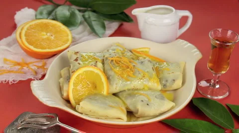 Brandy Chocolate Crepes Stock Footage 1045053