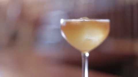 Brandy Cocktail in a Bar Stock Footage 77033611