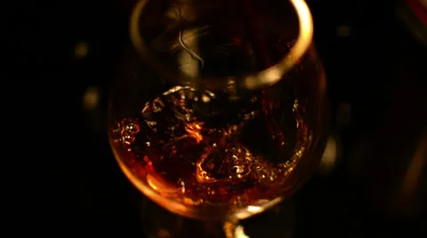 Brandy glass fireplace Stock Footage 24718258